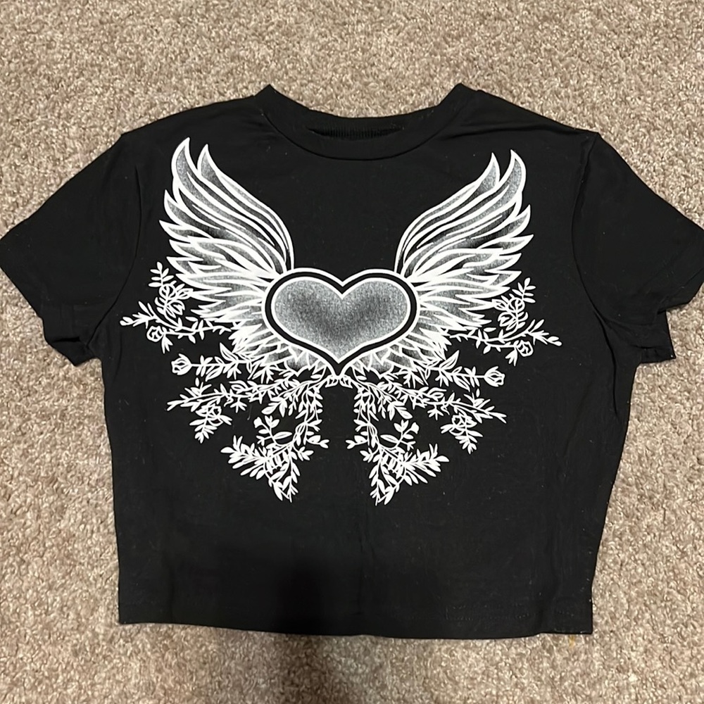 shein cropped Y2K black and white crop top